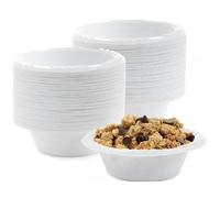 Tezraftaar® 2000 x White Plastic Bowls Reusable Washable Microwaveable Dessert Party Bowl 5oz for Picnic Camping Christmas Parties Camping