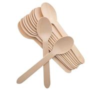 Tezraftaar® 2000 x Wooden Spoons Disposable Biodegradable Cutlery Set Christmas Parties Catering Supply Picnic Travelling