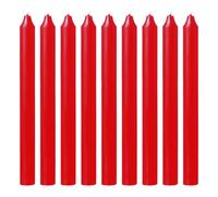 Tezraftaar® 25 x Dinner Candles Red Paraffin Wax Tapered Candle Unscented Long Burning 190mm for Christmas Parties Restaurants Dining