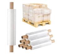 Tezraftaar® 3 x Pallet Shrink Wrap Clear Heavy Duty Extended Core Stretch Film 400mm x 250m 23mu Sofa Furniture Cling Wrapping Film House Moving Packaging Industrial Uses