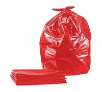 Tezraftaar® 30 x Bin liner Bags 18" x 29" x 39" 160 Gauge 90ltr Red Heavy Duty Refuse Sacks Bin Waste Bag for House Hold Kitchen Garbage