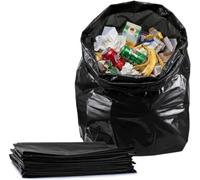 Tezraftaar® 300 x Black Heavy Duty Bin Liner Bags 18" x 29" x 34" 90 Litre 160 Gauge Strong Refuse Sacks Thick Plastic Bin Bags for Household Kitchen Office Garden Waste Recycling