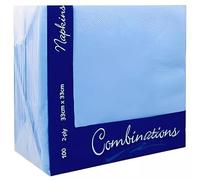 Tezraftaar® 300 x Paper Napkins Disposable 33cm x 33cm 2Ply Cornflower Serviettes Tissue Paper for Catering Supply Tableware Weddings Christmas Birthday Parties