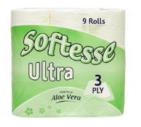 Tezraftaar® 45 x Toilet Tissue Paper Roll Softesse Aloe Vera Scented 3 Ply Toilet Roll for Commercial Home Restaurants Camping Travelling Use