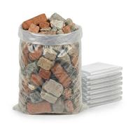 Tezraftaar® 5 x Heavy Duty Clear Rubble Sacks 20 x 30 Inch 500 Gauge Strong Polythene Builders Waste Bags Tear Resistant Plastic Rubbish Sacks for Construction Garden DIY Industrial Waste