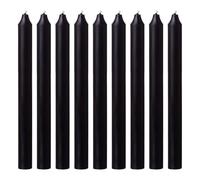 Tezraftaar® 50 x Dinner Candles Black Paraffin Wax Tapered Candle Unscented Long Burning 190mm for Christmas Parties Restaurants Dining