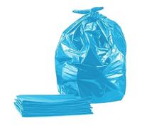 Tezraftaar® 500 x Bin liner Bags 18" x 29" x 39" 160 Gauge 90ltr Blue Heavy Duty Refuse Sacks Bin Waste Bag for House Hold Kitchen Garbage