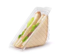 Tezraftaar® 500 x Deep Fill Sandwich Wedges 11cm x 11cm x 6cm Hinged Lid Sandwich Storage Container for Restaurants Catering Parties