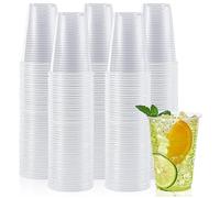 Tezraftaar® 500 x Disposable Plastic Cups 7oz (200ml) Clear Drinking Vending Cups for Water Juice Soft Drinks Parties Weddings Catering Supply Events Office Use
