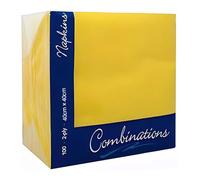 Tezraftaar® 500 x Paper Napkins Disposable 40cm x 40cm 2Ply Yellow Serviettes Tissue Paper for Catering Supply Tableware Weddings Christmas Birthday Parties
