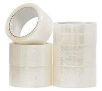 Tezraftaar 6 x Clear Parcel Packaging Tape 48mm x 66m Heavy Duty Strong Adhesive Carton & Box Sealing Packing Tape for Parcel Shipping