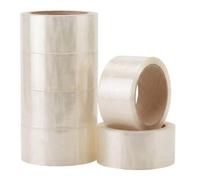 Tezraftaar® 6 x Heavy Duty Parcel Packaging Tape 48mm x 150m Clear Buff Cartoon Sealing Tape for Packing Big Parcels and Boxes During House Removal