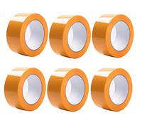 Tezraftaar 6 x Orange Parcel Packaging Tape 48mm x 66m Heavy Duty Strong Adhesive Carton & Box Sealing Packing Tape for Parcel Shipping