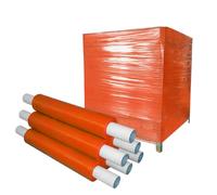 Tezraftaar® 6 x Pallet Shrink Wrap Orange Heavy Duty Extended Core Stretch Film 400mm x 200m 25mu Sofa Furniture Cling Wrapping Film House Moving Packaging Industrial Uses