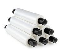 Tezraftaar® 6 x Pallet Wrap Heavy Duty Clear Shrink Stretch Film 400mm x 200m 23mu Plastic Extended Core Tear Resistance for Industrial Logistics Use Sofa Furniture House Moving Packaging