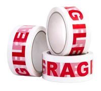 Tezraftaar® 6 x Parcel Packaging Tape 48mm x 66m Fragile Heavy Duty Strong Adhesive Carton Sealing Tape for Parcel House Moving Boxes Packaging