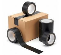 Tezraftaar® 6 x Parcel Packaging Tape Black Carton Sealing Tape 48mm x 66m Heavy Duty Strong for Box Packing Shipping Warehouse Industrial Office uses
