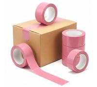 Tezraftaar® 6 x Parcel Packaging Tape Pink Carton Sealing Tape 48mm x 66m Heavy Duty Strong for Box Packing Shipping Warehouse Industrial Office uses
