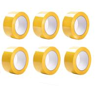 Tezraftaar 6 x Yellow Parcel Packaging Tape 48mm x 66m Heavy Duty Strong Adhesive Carton & Box Sealing Packing Tape for Parcel Shipping