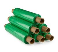 Tezraftaar® 60 x Pallet Wrap Heavy Duty Green Shrink Stretch Film 400mm x 250m 20mu Extended Core Tear Resistance for Industrial Use Logistics Sofa Furniture House Moving Packaging