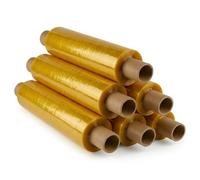 Tezraftaar® 60 x Pallet Wrap Heavy Duty Yellow Shrink Stretch Film 400mm x 250m 20mu Extended Core Tear Resistance for Industrial Use Logistics Sofa Furniture House Moving Packaging