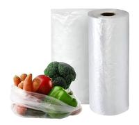 Tezraftaar® 8 x Food Bags on a Roll 9" x 14" Clear Plastic Food Freezing Bags for Vegetables Fruits Supermarket 250pcs per Roll