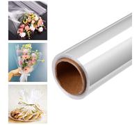 Tezraftaar® Cellophane Wrap for Hamper 100m x 80cm Crystal Clear Plastic Gift Flowers Wrapping Roll for Christmas Flower Pot Decorating