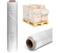 Tezraftaar Pallet Stretch Wrap 400mm x 250m 14mu 6pcs Clear Non Extended Shrink Cling Wrapping Film for Moving House Packaging Furniture Industrial Uses