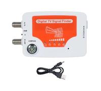 TF-02 Digital TV Signal Seeker Antenna with Compass, Signal Strength Meter for DVB-T Transmission, 5V DC Powered, VHF/UHF 40~862MHz, White + for Orange