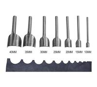 TF Leather Craft Punch, Hole Punch Set with 7 Pcs Half-Round Cutter, 10-40mm, High Carbon Steel, Alloy Steel, Silver