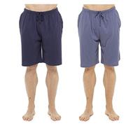 TF Mens 2 Pack of Cotton Rich Plain Lounge Shorts/Pyjama Bottoms