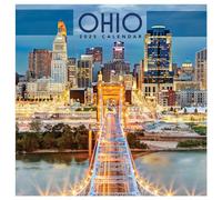 TF PUBLISHING 2025 Ohio Wall Calendar - Large Grids for Appointments and Scheduling - Vertical Monthly Wall Calendar 2025 - Home and Office Organization - Premium Gloss Paper - 12"x12"