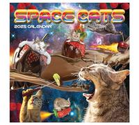 TF PUBLISHING 2025 Space Cats Wall Calendar - Large Grids for Appointments and Scheduling - Vertical Monthly Wall Calendar 2025 - Home and Office Organization - Premium Gloss Paper - 12"x12”