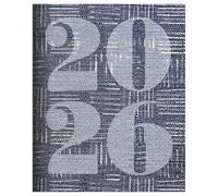 TF Publishing 2026 Basket Weave Blue Medium Monthly Planner - 2 Page Spreads with Extra Large Calendar Grids and Planning Prompts - 12 Month Planner for School and Work - 6.5in x 8in