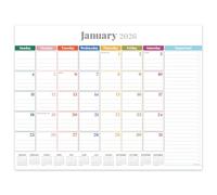 TF Publishing 2026 Rainbow Blocks Medium Desk Pad Monthly Blotter Calendar - 12 Month Desk Pad Calendar 2026 - Monthly Tear-Off Pages with Large Grids in Landscape Orientation - 17in x 12in
