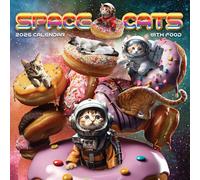 TF Publishing 2026 Space Cats Wall Calendar - Large Grids for Appointments and Scheduling - Vertical Monthly Wall Calendar 2026 with Premium Gloss Paper for Home and Office Organization - 12in x 12in