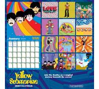 TF Publishing 2026 The Beatles: Yellow Submarine Wall Calendar - Large Grids for Appointments and Scheduling - Monthly Wall Calendar 2026 with Matte Paper for Home and Office Organization - 12x12in