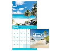 TF Publishing 2026 Tropical Beaches Mini Calendar with Monthly Grids for Appointments and Scheduling - Vertical Small Wall Calendar 2026 w/Premium Gloss Paper for Home and Office Organization - 7x7in
