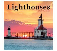 TF Publishing 2027 Lighthouses Wall Calendar - 12 x 12 inches | Premium Gloss Paper, Vertical Monthly Wall Calendar 2027 with Large Grids for Appointments and Scheduling