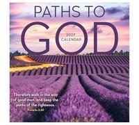TF Publishing 2027 Paths to God Mini Calendar with Monthly Grids for Appointments and Scheduling - Vertical Small Wall Calendar 2027 with Premium Gloss Paper for Home & Office Organization - 7 x 7 in