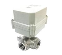 TF20-S3-C 3 Way T/L Port Stainless Steel 3/4'' DN20 Actuated Ball Valve DC12V DC24V 2/3/5 Wires(T Port Flow a,DC12-CR501)