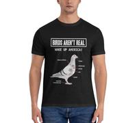 TF3Gft4E Birds aren't Real Make Up America Essential T-Shirt Black L