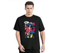 TF3Gft4E Colorful Mushroom Print T-Shirt Black XL