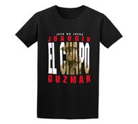 TF3Gft4E ERSAN Men's Jefe De Jefes Joaquin El Chapo Guzman Sinaloa Cartel Narco Drug King Funny Cotton T Shirt Black 3XL