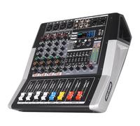 TF400 Dj Mixer 4 Channel Audio Mixer Bluetooth Sound Bar with Power Amplifier 2 * 350W Power Output Powered Mixer USB Audio Interface Sound Mixer with 99 DSP FX Reverb Effects for Streaming Media