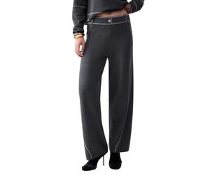 Tf6077 Ms59L Wide Trousers - female - Liu Jo - Wide Trousers - Gray - M - Trousers M