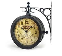 TFA Dostmann Wall Clock and Thermometer Nostalgie OLD Town Clock, 60.3011, weatherproof, rotating display, decorative eye-catcher, antique copper