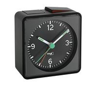 TFA Analogue Alarm Clock 60.1013 Push Sweep-Movement Without Noise (Black with batteries)