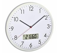 TFA Dosmtann Analogue wall clock with digital thermometer and hygrometer, 60.3048.02, healthy indoor climate, white, Ø 302 x (H) 47 mm