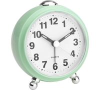 TFA Dostmann 60.1030 Analogue Travel Alarm Clock with Silent Movement, Retro Alarm Clock (Mint)